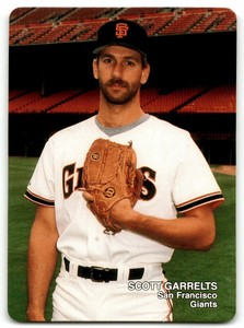 1989 MOTHER'S COOKIES SAN FRANCISCO GIANTS SCOTT GARRELTS SAN FRANCISCO GIANTS