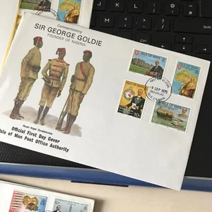 ISLE OF MAN USED FIRST DAY COVER 1975 SIR GEORGE GOLDIE FDC WCP Unaddressed - Picture 1 of 2