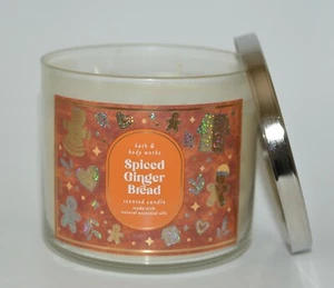 1 NEW BATH & BODY WORKS SPICED GINGERBREAD SCENTED CANDLE 3 WICK 14.5OZ LARGE - Picture 1 of 4