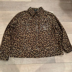 ELEMENTZ WOMAN LEOPARD CARDIGAN JACKET BLAZER 1X - Picture 1 of 10