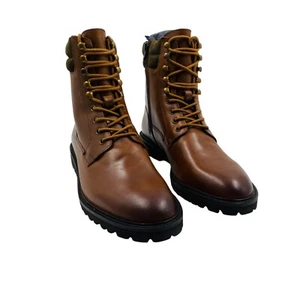 Mc Finlay Men's Brown Leather High Ankle Combat Boots Shoes EUR 40 US 7 UK 6 - Picture 1 of 15