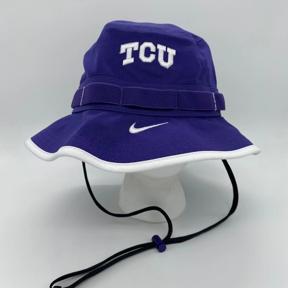Nike Unisex Adult Dri-Fit TCU Horned Frogs Apex Bonnie Bucket Hat Purple Size M