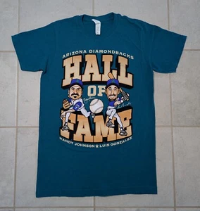 Arizona Diamondbacks Small Hall Of Fame Teal Shirt Randy Johnson Luis Gonzalez - Picture 1 of 4