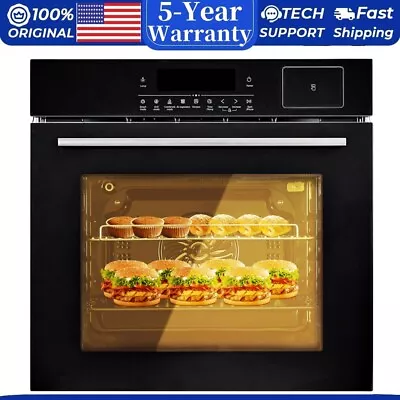 ✅24-дюймовая электрическая одностенная духовка 2,5 куб. фута с 8 режимами выпечки таймер сенсорное управление - Изображение 1 из 4