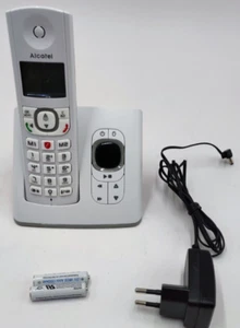 Alcatel F530 Voice Schnurlostelefon mit Anrufbeantworter Anrufblocker Weiß Grau - Zdjęcie 1 z 7
