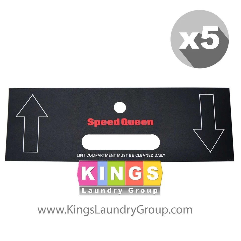 5 PK Speed Queen SQ Dryer OVERLAY LINT DR UPPER SPEED QUEEN T30 70114701 - Image 1 of 1