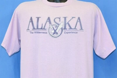Camiseta De Colección Años 80 ALASKA WILDERNESS EXPERIENCE EAGLE STATE TRAVEL PÚRPURA GRANDE L Foto 1 de 4