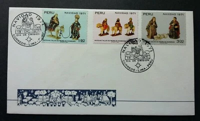 *ENVÍO GRATUITO Perú Navidad Navidad 1971 (sello FDC) Foto 1 de 4