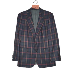 Blazer DAKS Verde 44 EUR 50 Chaqueta Vintage Cuadros Negrita Lana Tartán Cuadros Años 90 1997 - Imagen 1 de 14