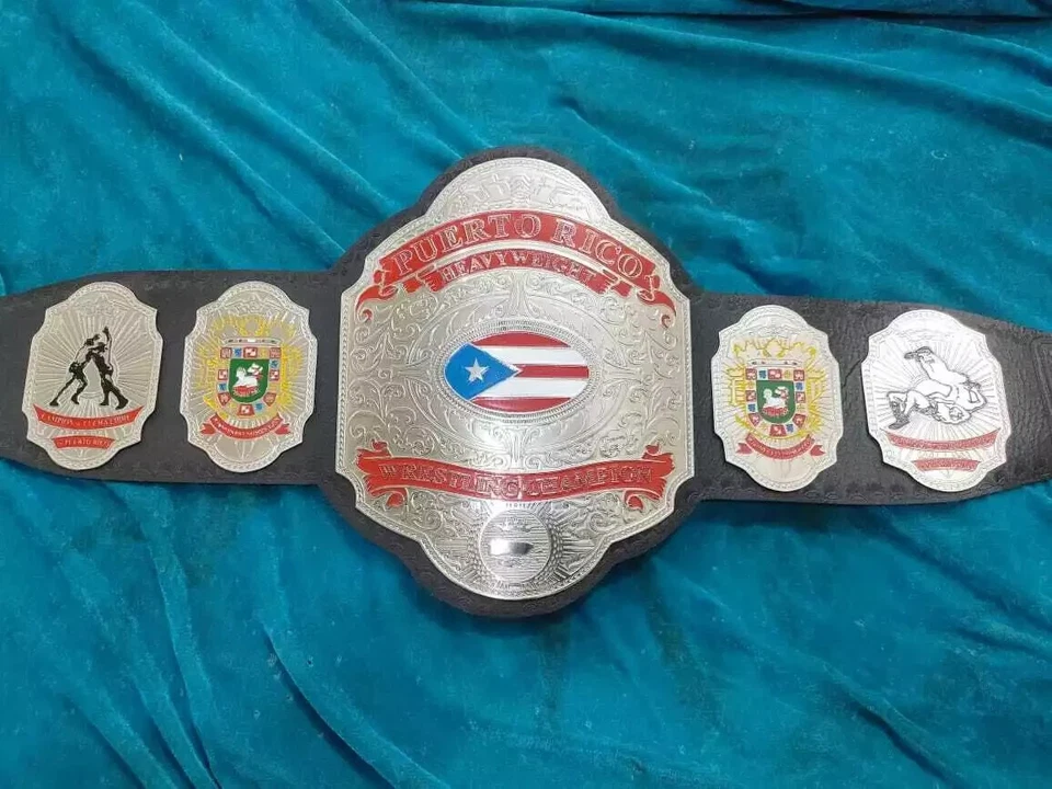Cinturón Campeonato Lucha Peso Pesado Puerto Rico Talla Adulto Foto 1 de 4