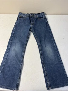 Wrangler Straight Jeans Boys 10 REG Adjustable Waist Stretch Denim Dark Blue - Picture 1 of 11