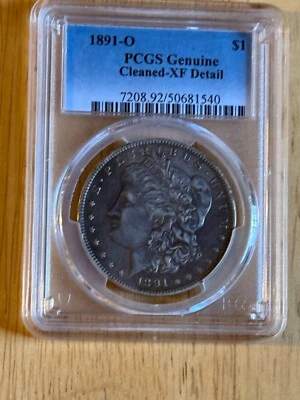 1891 O MORGAN DOLLAR! CLEANED  XF DETILS! - Image 1 of 4