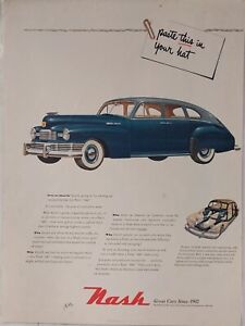 1948 Annonce Vintage pour Berline Nash "600" - Bleu - Collez ceci dans votre chapeau !