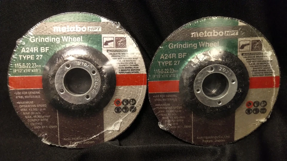 2pc METABO Gen Purpose Metal Grinding Wheel Type 27 - 4.5" 4 1/2 inches NEW! NIB - Imagem 1 de 1