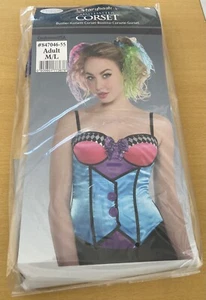 LADIES MAD HATTER CORSET WORLD BOOK DAY HALLOWEEN COSTUME ADULTS FANCY DRESS M/L - Picture 1 of 11