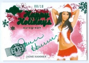 JAIME HAMMER "AIR MAIL HAPPY HOLIDAYS AUTOGRAPH /10" BENCHWARMER HOLIDAY 2012