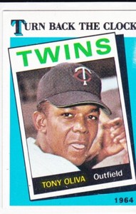Tony  Oliva Turn Back the clock Error card No Copyright. Topps #665 NM or better