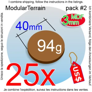 25x 3mm MDF 40mm Round Base Warhammer 40k Infinity Age Of Sigmar AOS - Bild 1 von 3