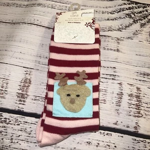 NEW Target Christmas Holiday Gift Card Socks Pink Shoe Size 4-10 Sock Size 9-11 - Picture 1 of 5