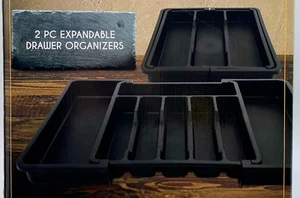 Paquete de 2 bandejas de utensilios expandibles con cajones de cubiertos antideslizantes - Imagen 1 de 2