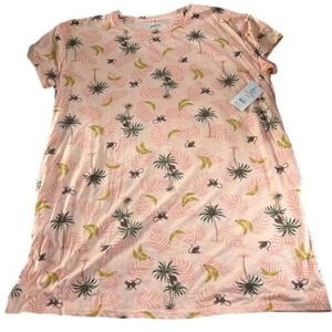 Joyspun Monkey Print Pajamas Womens Size 2X/3X Nightgown Soft Pjs With Pockets - Picture 1 of 6