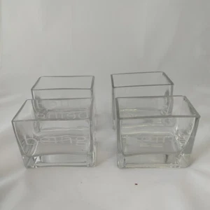 Set of Four Small Rectangular Glass Plant Pots Trinket Pots ect. - Picture 1 of 3