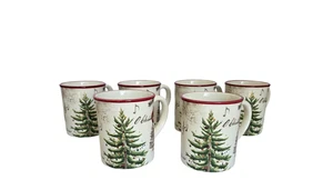 Juego de 6 tazas Williams Sonoma Christmas Villancicos Marc Lacaze loza esmaltada con caja - Imagen 1 de 14