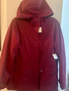 ST John’s Bay Women's Hooded Waterproof reversible Jacket Large New cost $ 100 - Picture 1 of 8