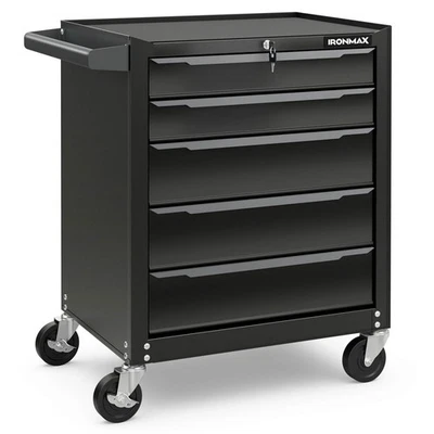 Rolling Steel Tool Chest 5-Drawer Tool Storage Cabinet with Hanging Holes - Image 1 of 4