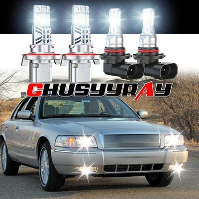 For Mercury Grand Marquis 2006-2011 LED Headlight Hi Lo Beam FogLight Bulb Combo - Image 1 of 4