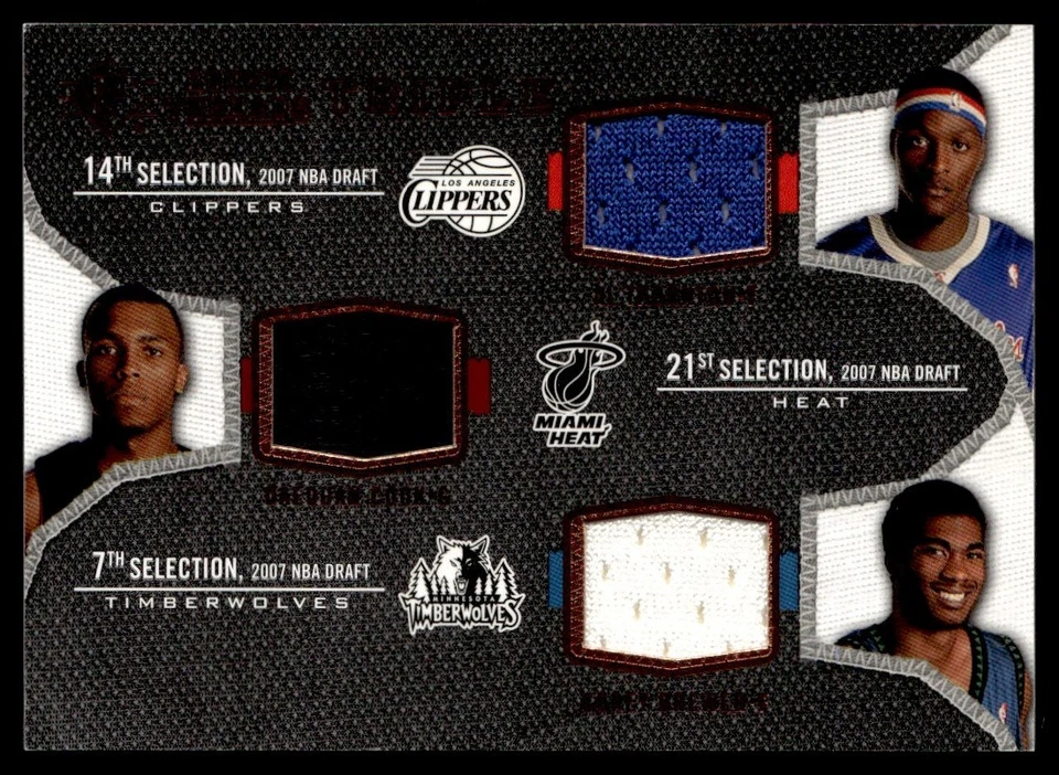 Jersey triple de cubierta superior SPX Threads 2007-08 Al Thornton/Daequan Cook/Corey Foto 1 de 2