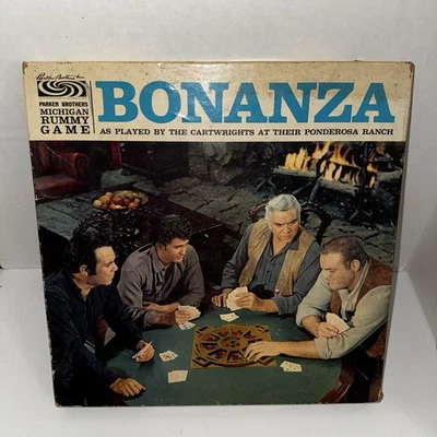 Nuevo de Lote Antiguo 1964 Parker Brothers "Bonanza" Programa de TV Michigan Rummy Juego RARO NUEVO! Foto 1 de 4