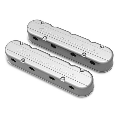 Holley 241-175 2-Pc Fits Chevrolet Script LS Valve Covers, Natural - Изображение 1 из 4