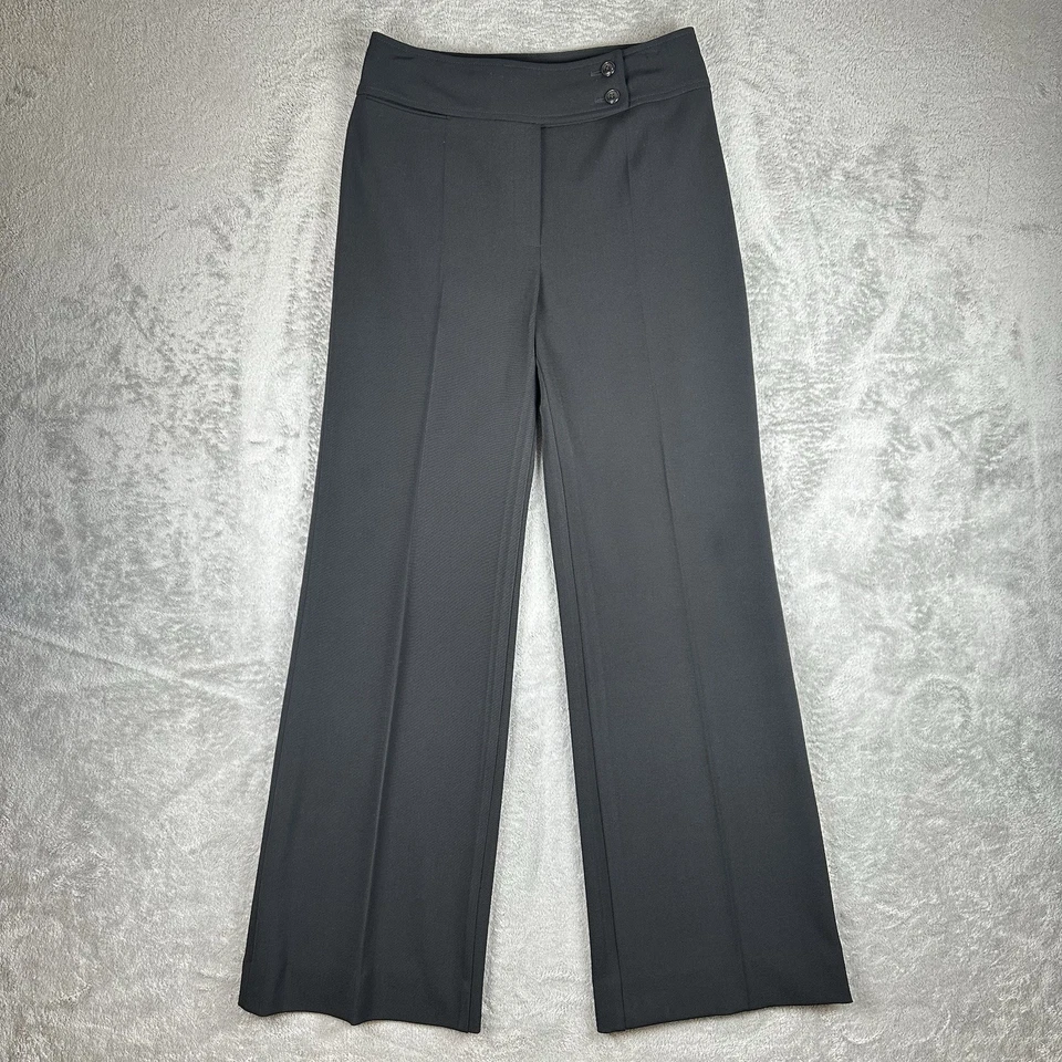 Pantalones de vestir Jenne Maag para mujer de pierna ancha negros mezcla de lana pantalón de trabajo profesional 10P Foto 1 de 4