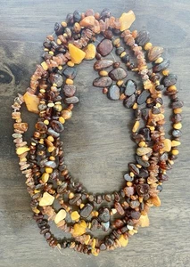Lote de 5 Collar Ámbar Báltico Vintage 227g Caramelo Natural Coñac Miel - Imagen 1 de 21