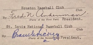 Autógrafo de contrato de asignación de St. Louis firmado por Branch Rickey 1926 - Imagen 1 de 4