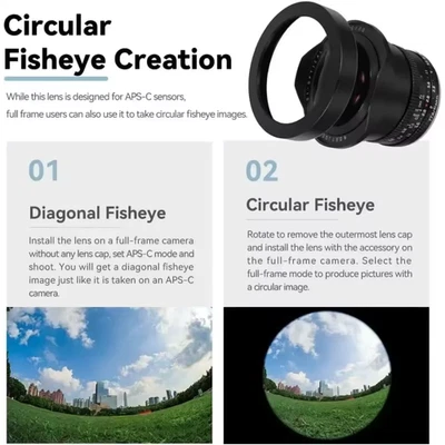 7.5mm F2.0 APS-C Fisheye Lens for Sony E Nikon Z Fuji X Canon M M4/3 L Mount - Image 1 of 4