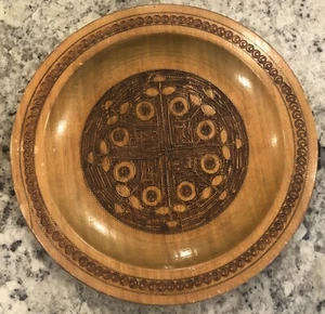 Handgeschnitzte Holz Messing Intarsien Christliche Volkskunst PolisH Platte Krakau Polen Nazwa - Bild 1 von 6