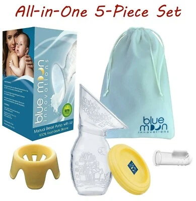 Extractor de leche manual de silicona | Equivalente Haakaa | Soporte, tapa, bolsa, juego de cepillo de dientes Foto 1 de 4