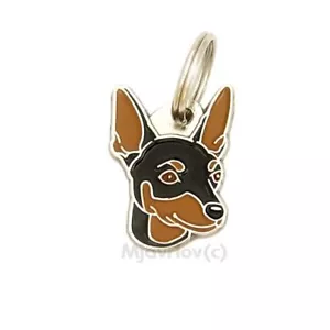 Dog name ID Tag, Miniature pinscher, Personalized, Engraved, Handmade, Charm - Picture 1 of 12