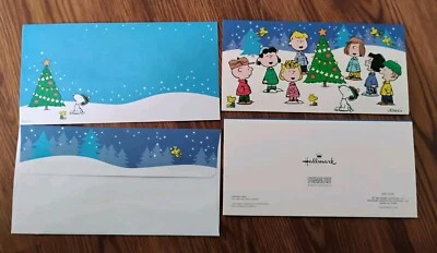 Juego de 15 tarjetas de Navidad Peanuts Gang Charlie Brown brillo 16 sobres sello Foto 1 de 4