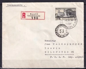 SWITZERLAND 1938 Reg cover to Argentinia / 4 XII 38 / Interesting !!!! - Picture 1 of 2