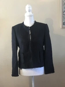 Walter Fantasy Fransen Tweed Blazer Sakko - Verschluss vorne - schwarz - 10 / M - fabelhaft ❤️ - Bild 1 von 10