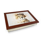 New Luxury Home Premium Framed Laptray Gift - Water Colour - Leopard L832