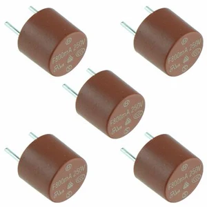 5x 250mA Radial PCB Time Delay Slow Blow Circular Fuse - Picture 1 of 1