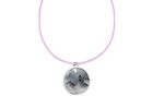 Howling Wolf codec7 DOME on a 18" Pink Cord Necklace Jewellery Gift Handmade