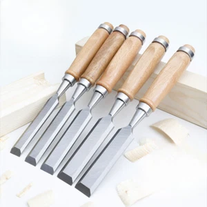 New Wood Chisels Set Sharp Chrome-Vanadium Steel Wood Carving Chisels with Beech - Picture 1 of 14