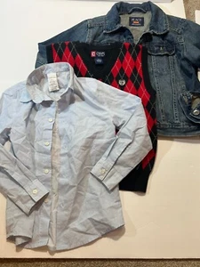 Lot of Mixed Clothes 3 Piece Size 7 Van Heusen, Chaps, Place Shirt, Vest, Jacket - Picture 1 of 4