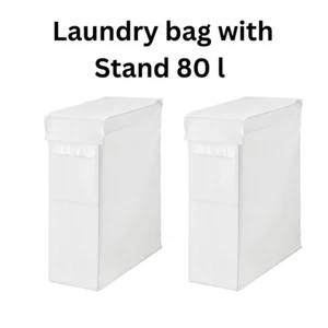 2x IKEA SKUBB weiß Wäsche Wäsche Wäschekorb Tasche mit klappbarem Ständer 80l - Bild 1 von 2