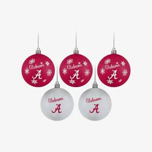 Alabama Crimson Tide Shatterproof BALLS Christmas Tree Holiday Ornaments 5 pack - Picture 1 of 1